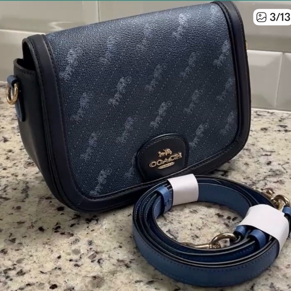 EUC Coach Horse & Carriage Dot Print Saddle Crossbody Bag - Picture 3 of 10